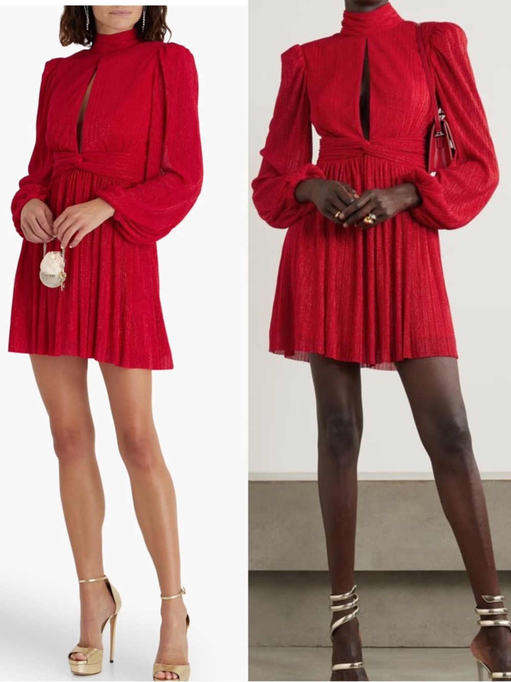 Rebecca Vallance Samantha Plisse Mini Dress